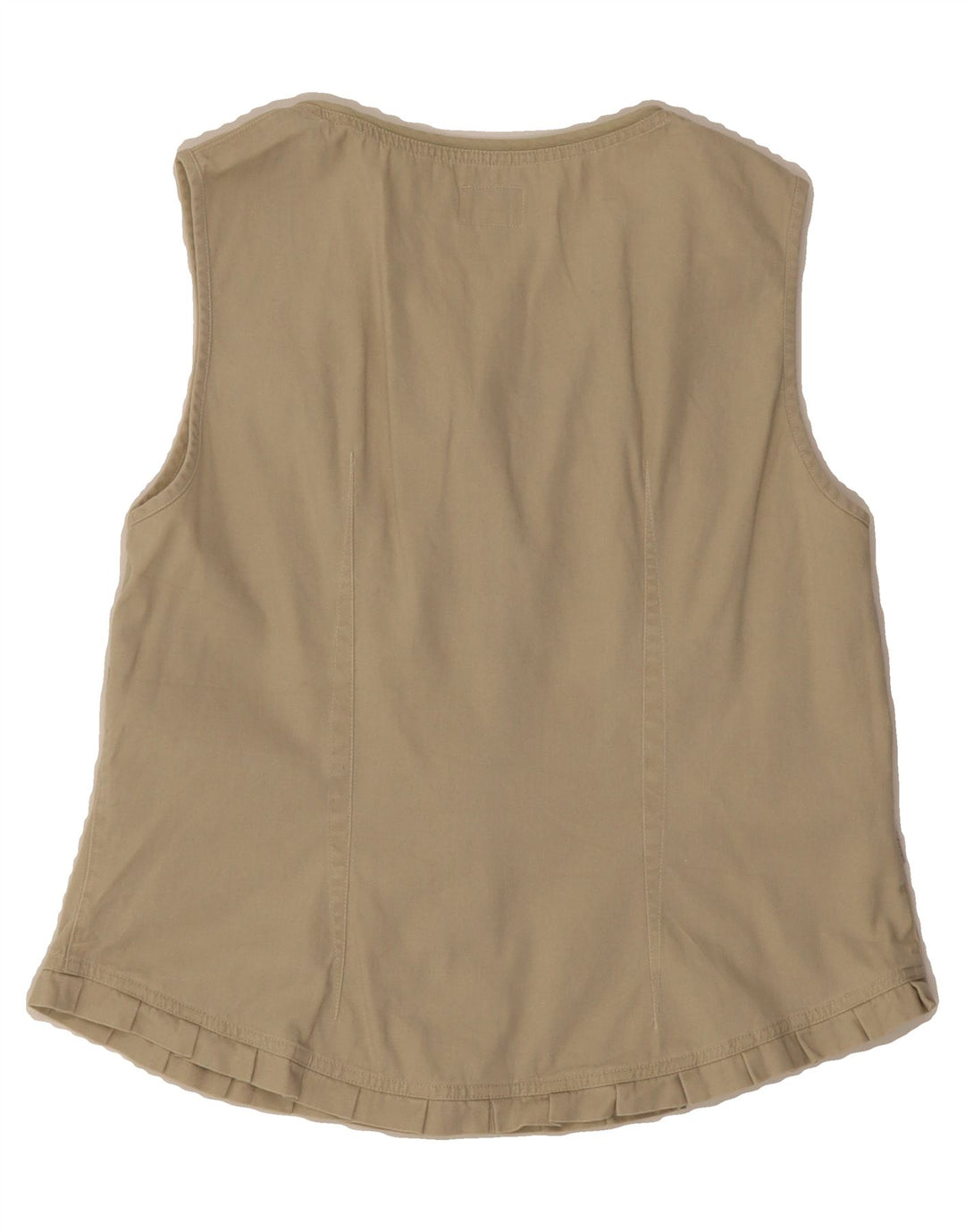 VINTAGE Womens Sleeveless Shirt Blouse IT 44 Medium Beige Vintage Vintage and Second-Hand Vintage from Messina Hembry 