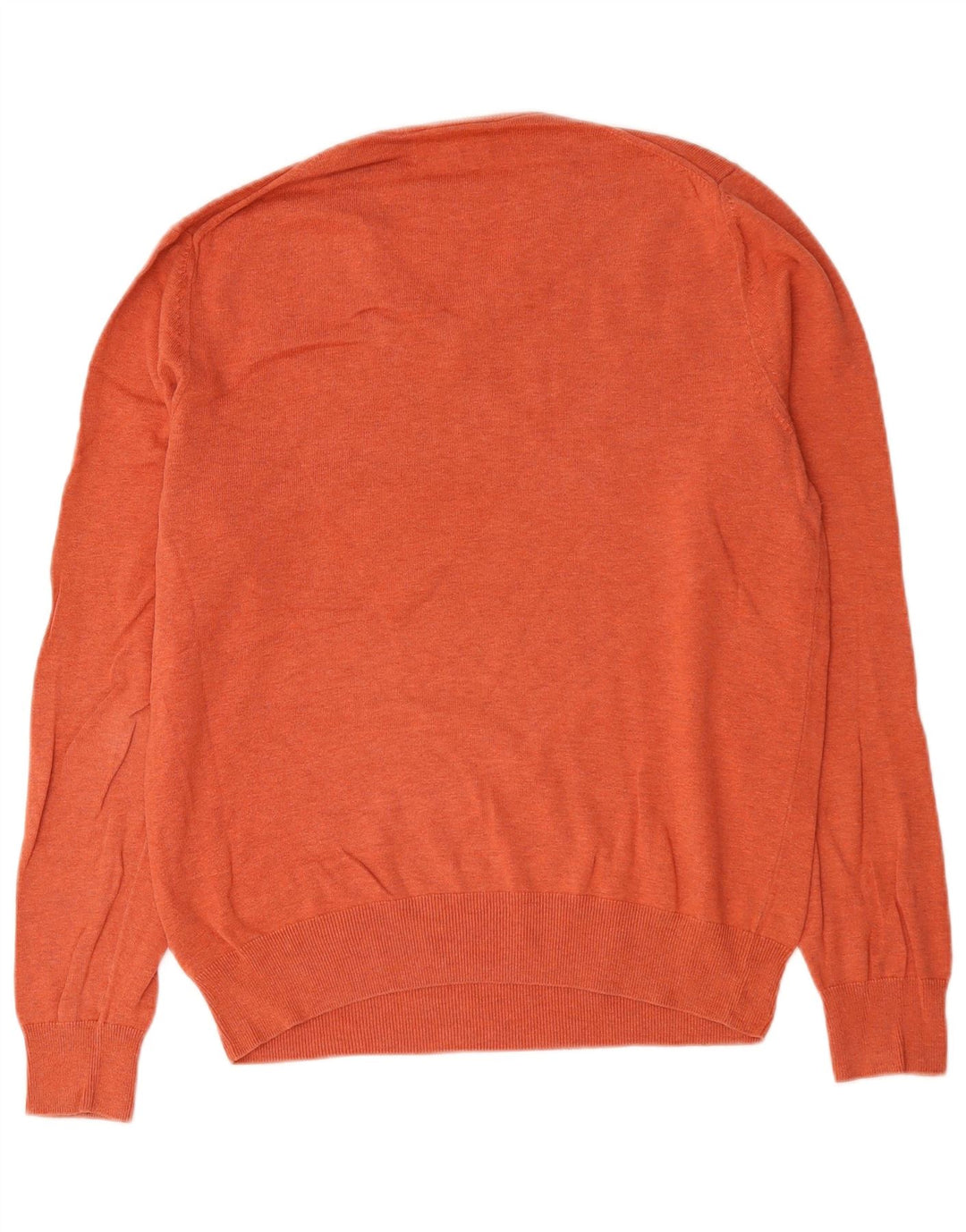 Maglione da uomo con scollo a V Marks & Spencer in cotone arancione medio