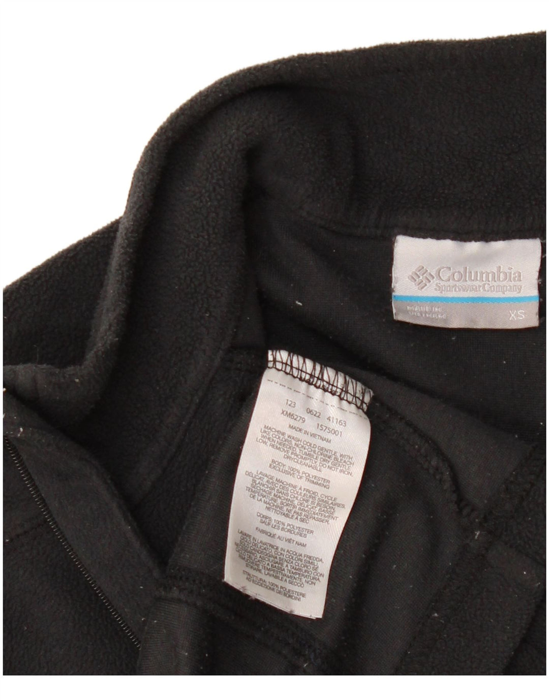 Maglione in pile Columbia da uomo con collo e zip XS poliestere nero