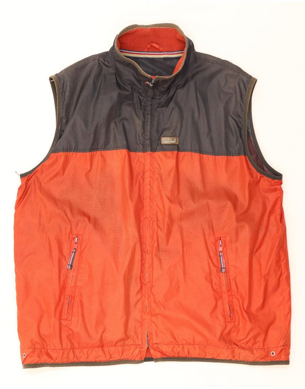 Gilet da uomo Paco UK 40 Large arancione color block in nylon