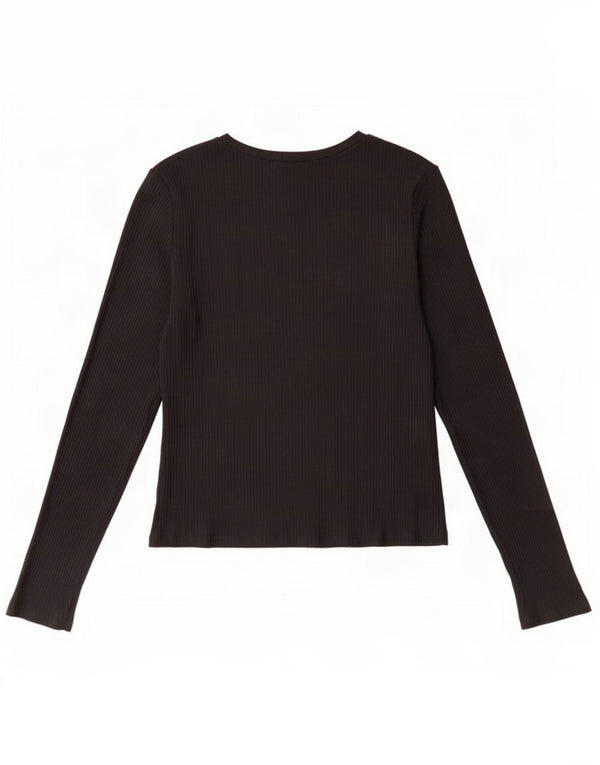 Top corto da donna Zara a maniche lunghe UK 14 grande nero