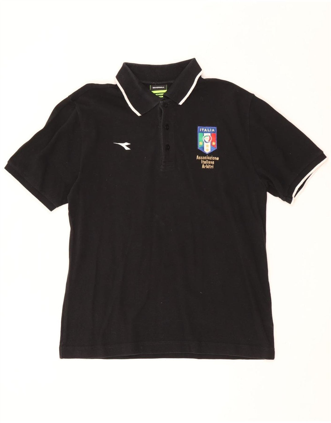 Polo grafica DIADORA da uomo Italia, cotone medio nero