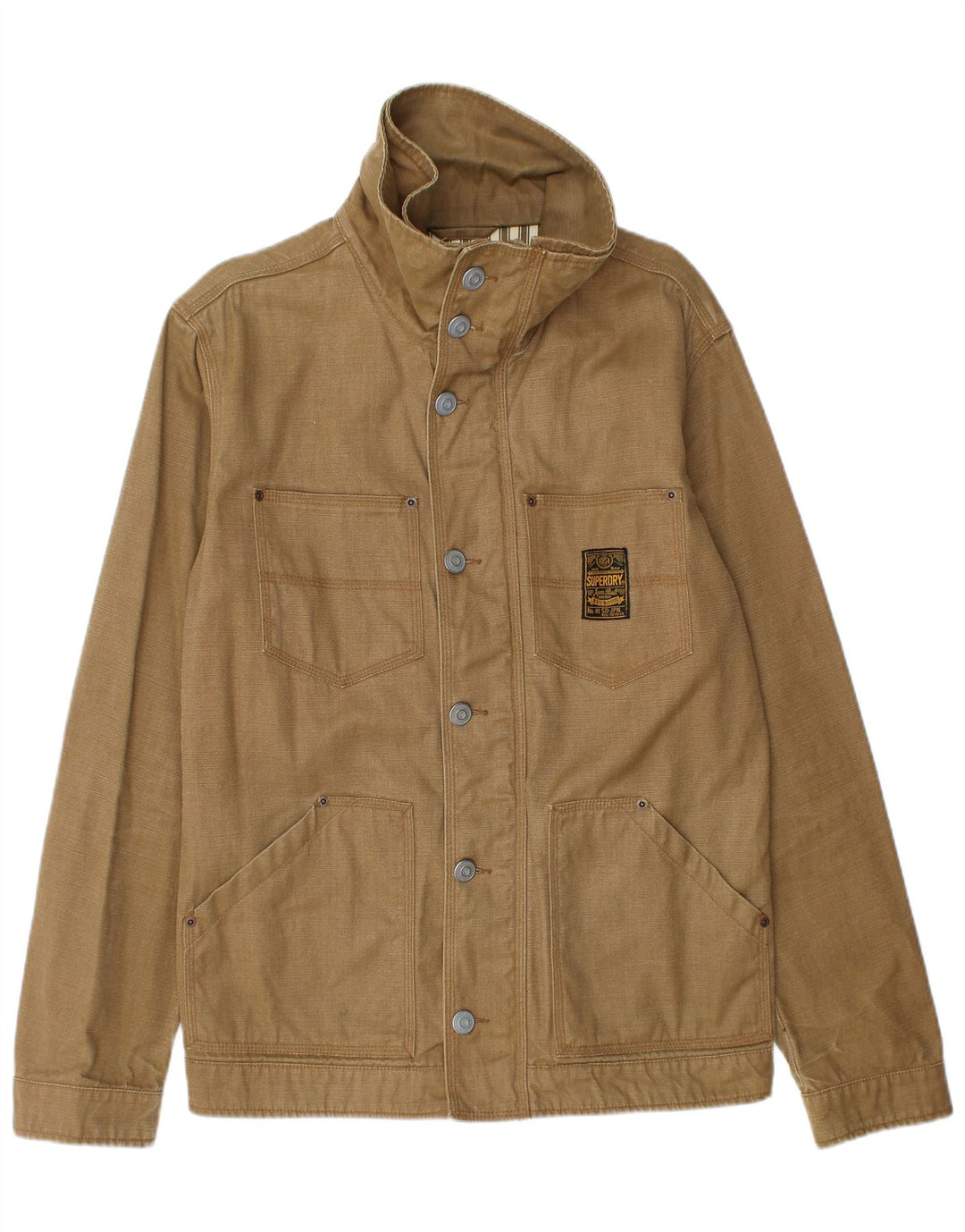 Giacca utility da uomo SUPERDRY UK 40 grande cotone beige
