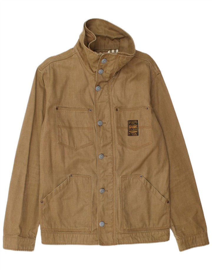 Giacca utility da uomo SUPERDRY UK 40 grande cotone beige