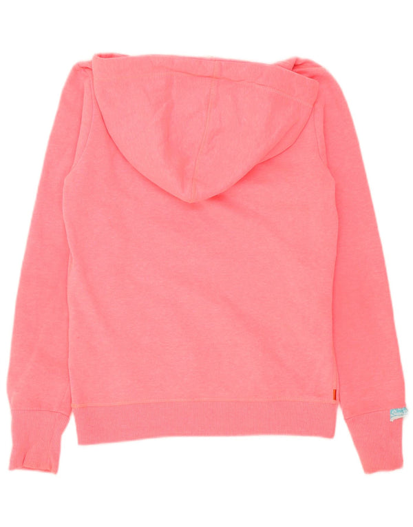 Felpa con cappuccio grafica da donna Superdry UK 6 XS poliestere rosa