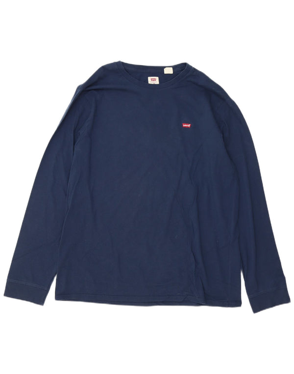 Levi's Maglia standard da uomo a maniche lunghe XL in cotone blu navy
