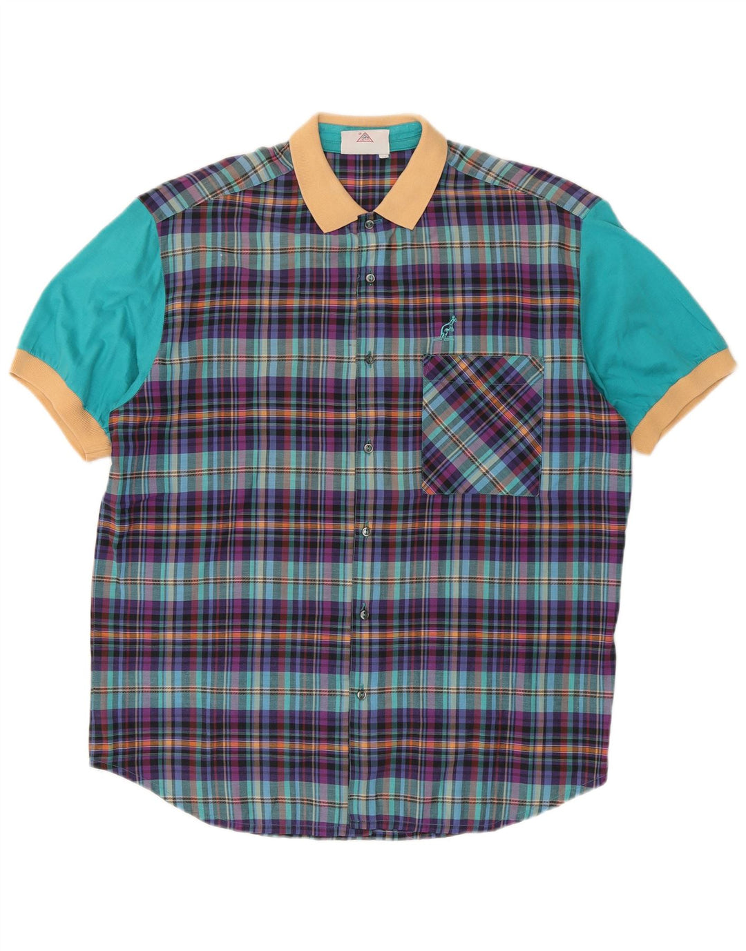 AUSTRALIAN L'ALPINA Camicia da uomo a maniche corte IT 52 Large Check multicolore