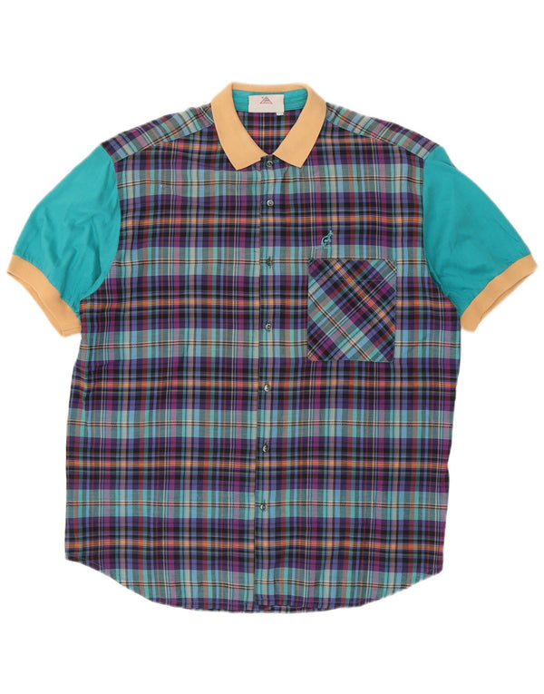 AUSTRALIAN L'ALPINA Camicia da uomo a maniche corte IT 52 Large Check multicolore