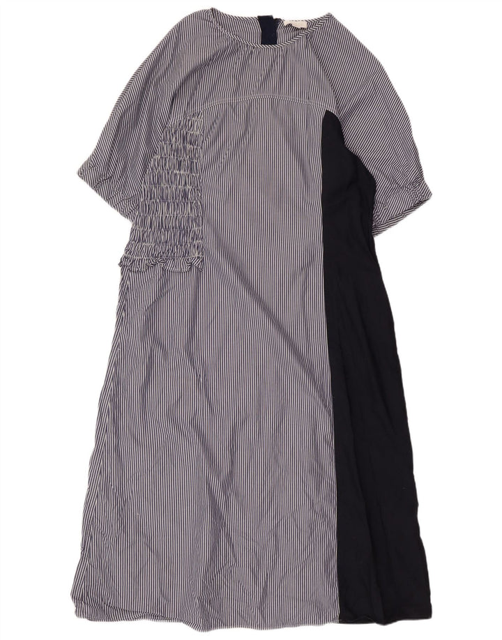 Abito lungo da donna COS EU 44 XL cotone gessato blu navy