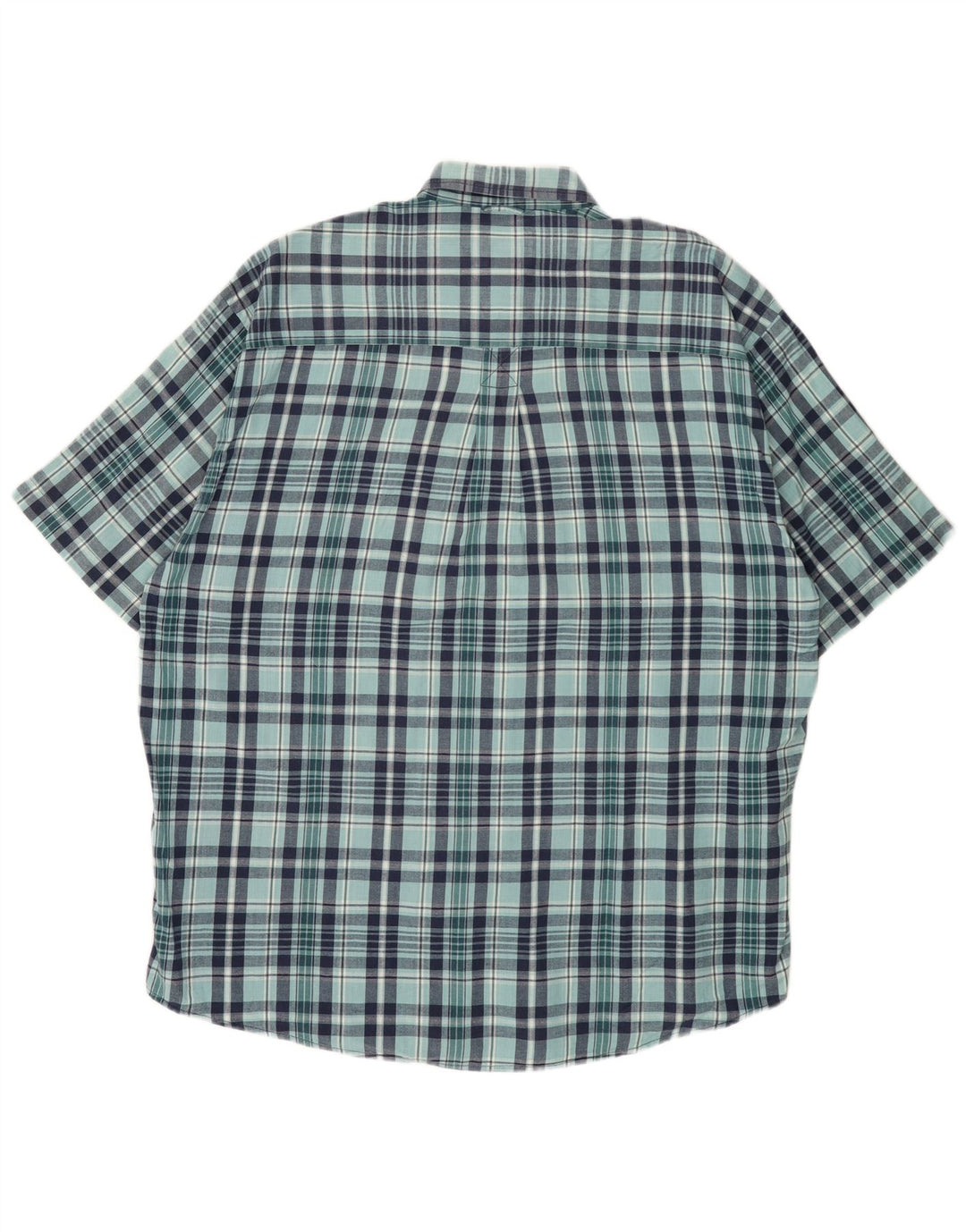 EDDIE BAUER Camicia a maniche corte da uomo XL in cotone a quadri blu