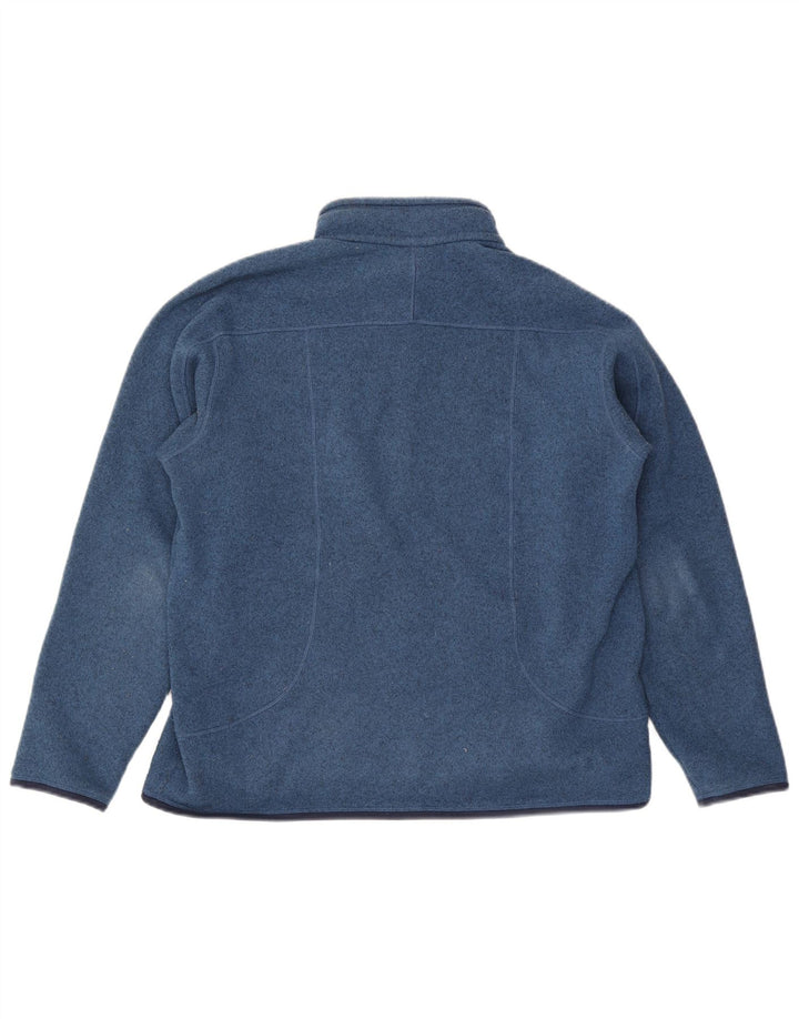 Patagonia Felpa da uomo con zip sul collo, maglione, grande, blu, in poliestere