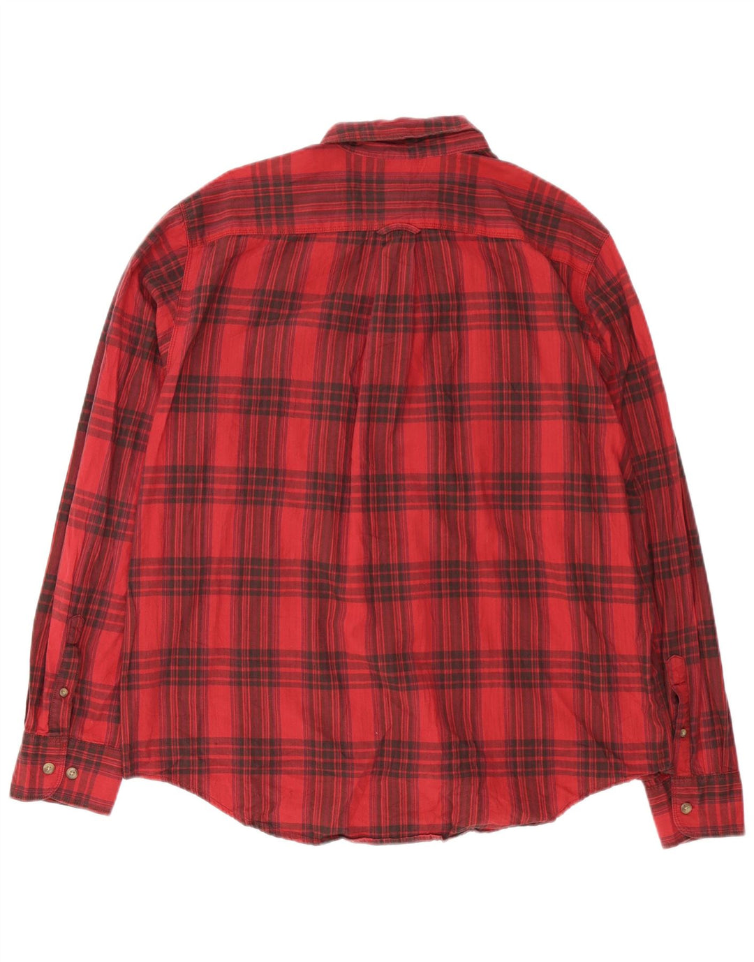 Camicia in flanella da uomo Eddie Bauer XL in cotone scozzese rosso