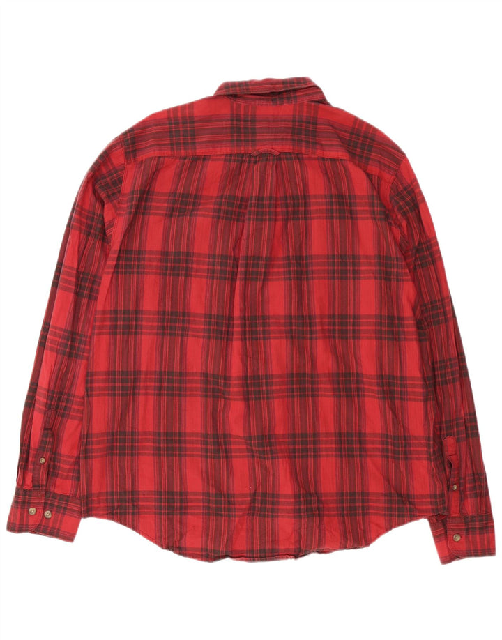 Camicia in flanella da uomo Eddie Bauer XL in cotone scozzese rosso