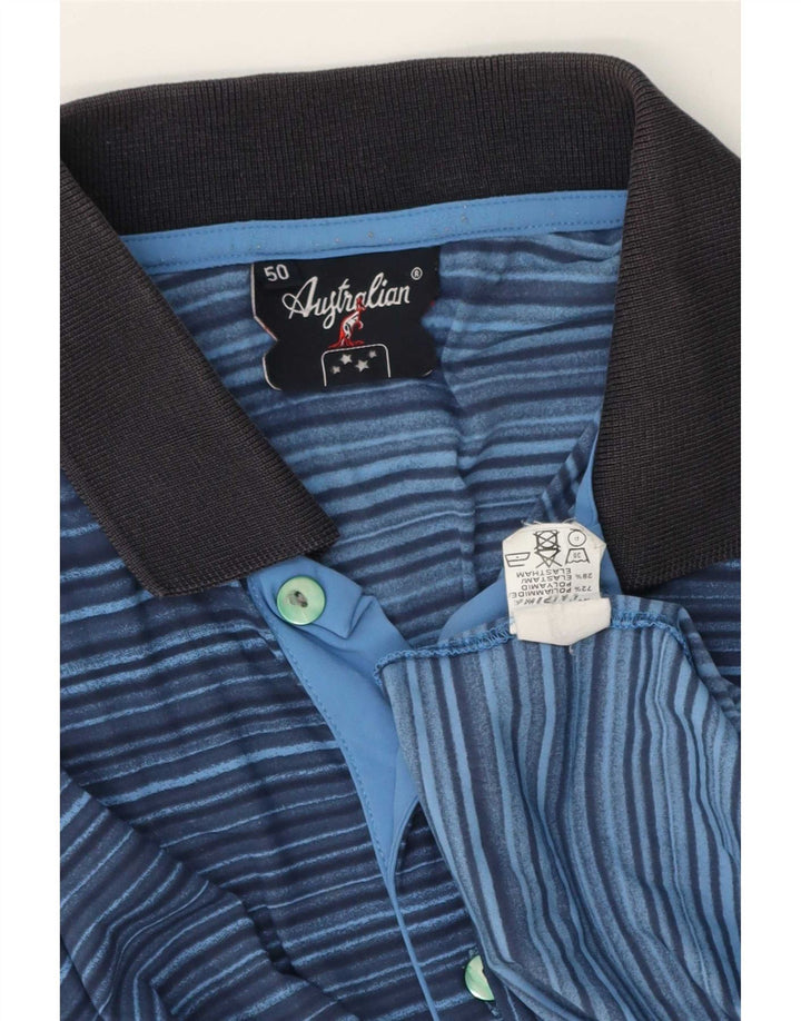 Polo Uomo AUSTRALIAN L'ALPINA IT 50 Poliestere Gessato Blu Medio