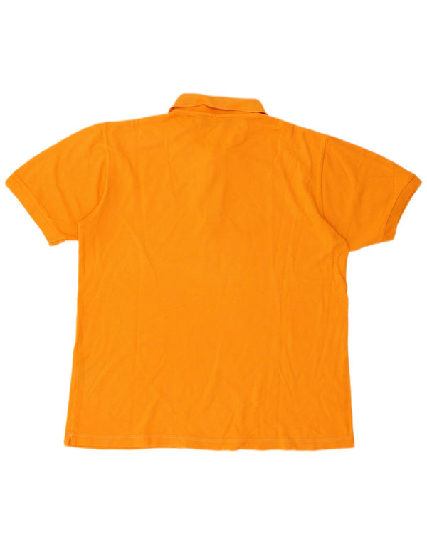 Polo Kappa da uomo a maniche corte Regular Large in cotone arancione