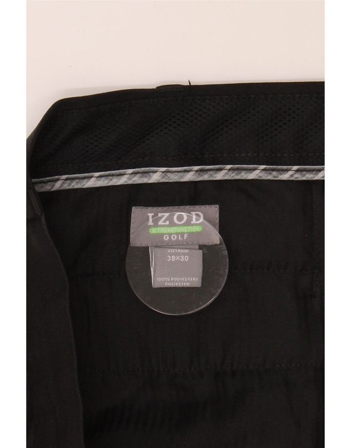 IZOD Mens Golf Straight Suit Trousers W38 L30 Black Polyester Vintage Izod and Second-Hand Izod from Messina Hembry 