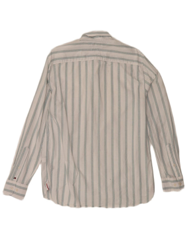 Camicia da uomo Regular Fit Tommy Hilfiger in cotone a righe bianche medie