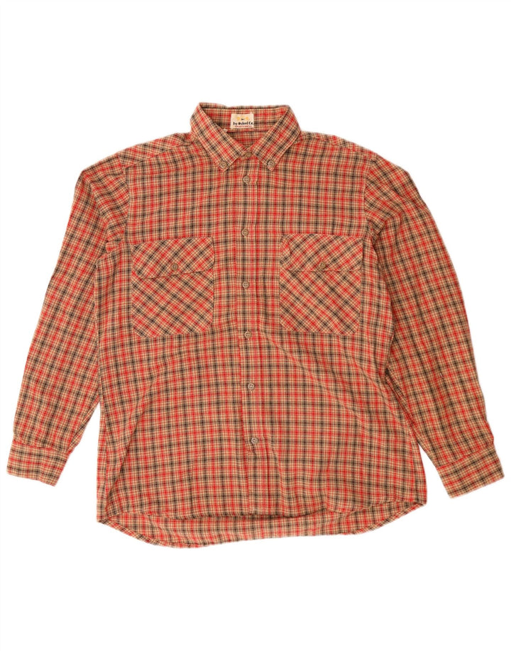 Camicia in flanella da uomo Ivy Oxford a quadri rossi medi