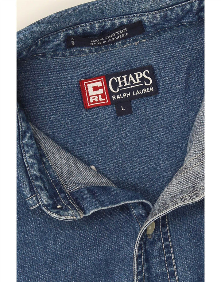 Camicia di jeans da uomo Chaps Ralph Lauren grande cotone blu