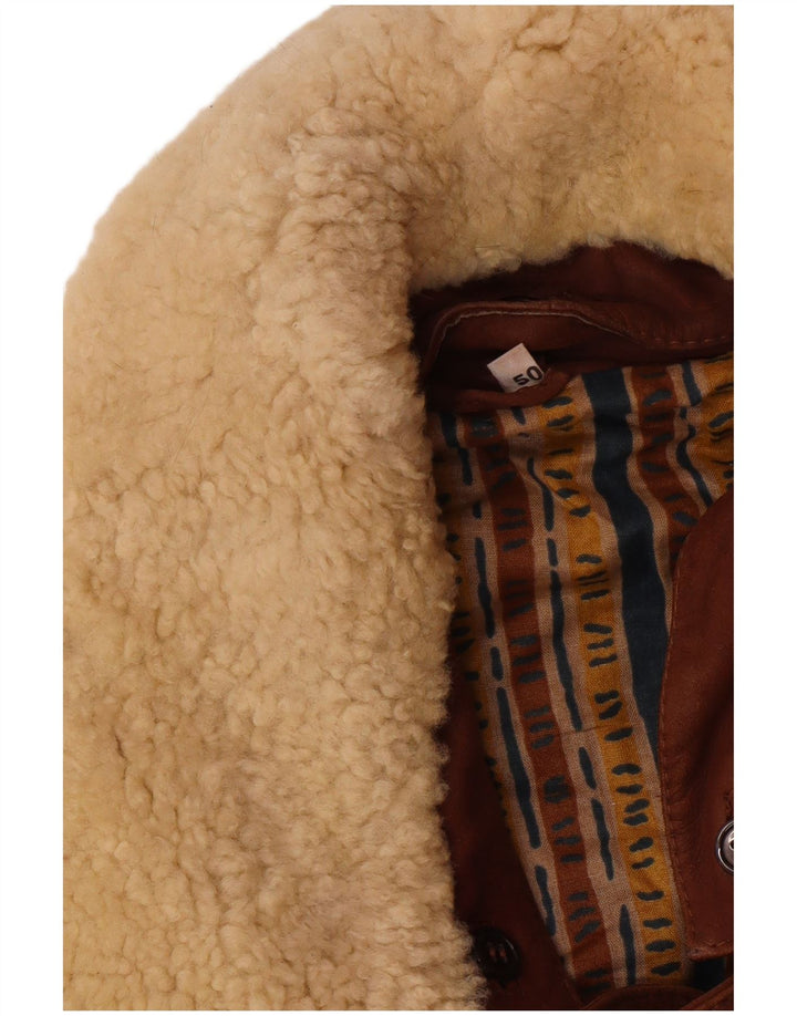 Cappotto in pelle da uomo VINTAGE IT 50 Large Marrone
