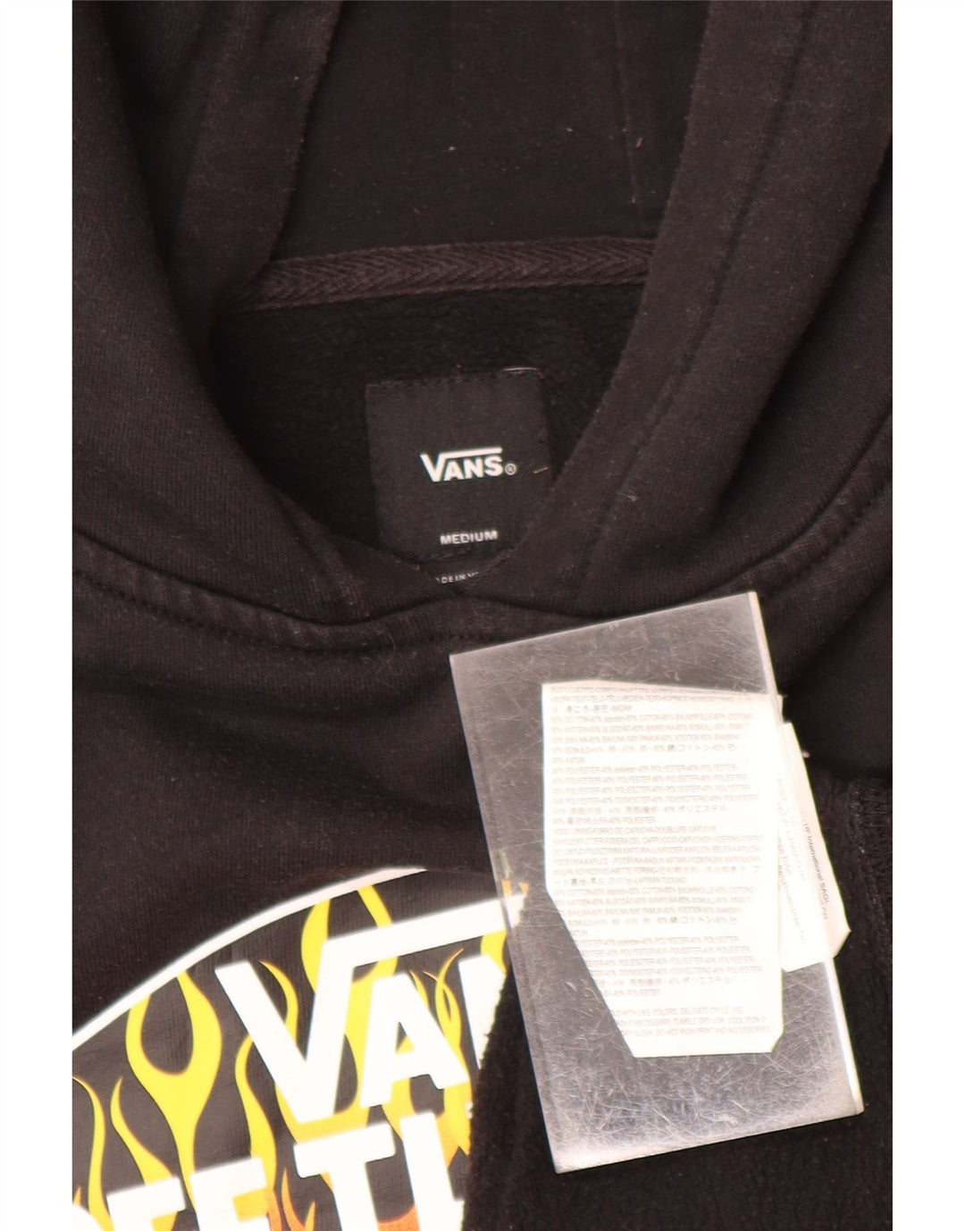 Maglione con cappuccio grafico da ragazzo VANS 10-11 anni cotone nero medio