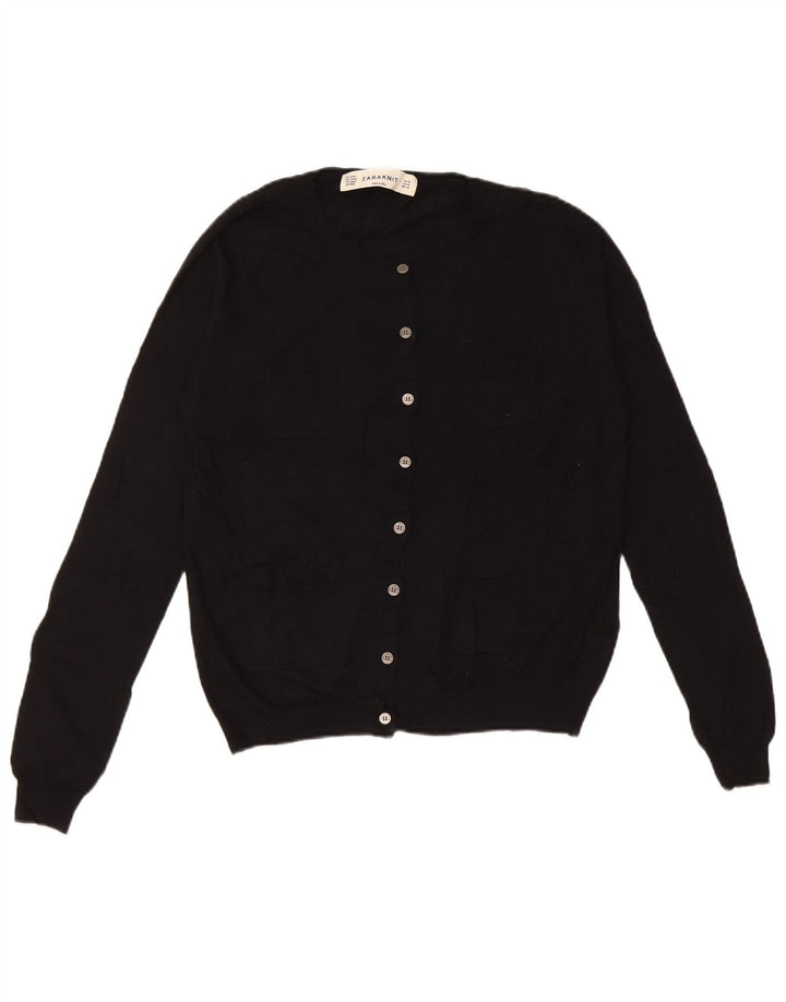 Maglione cardigan da donna Zara UK 14 nylon nero medio