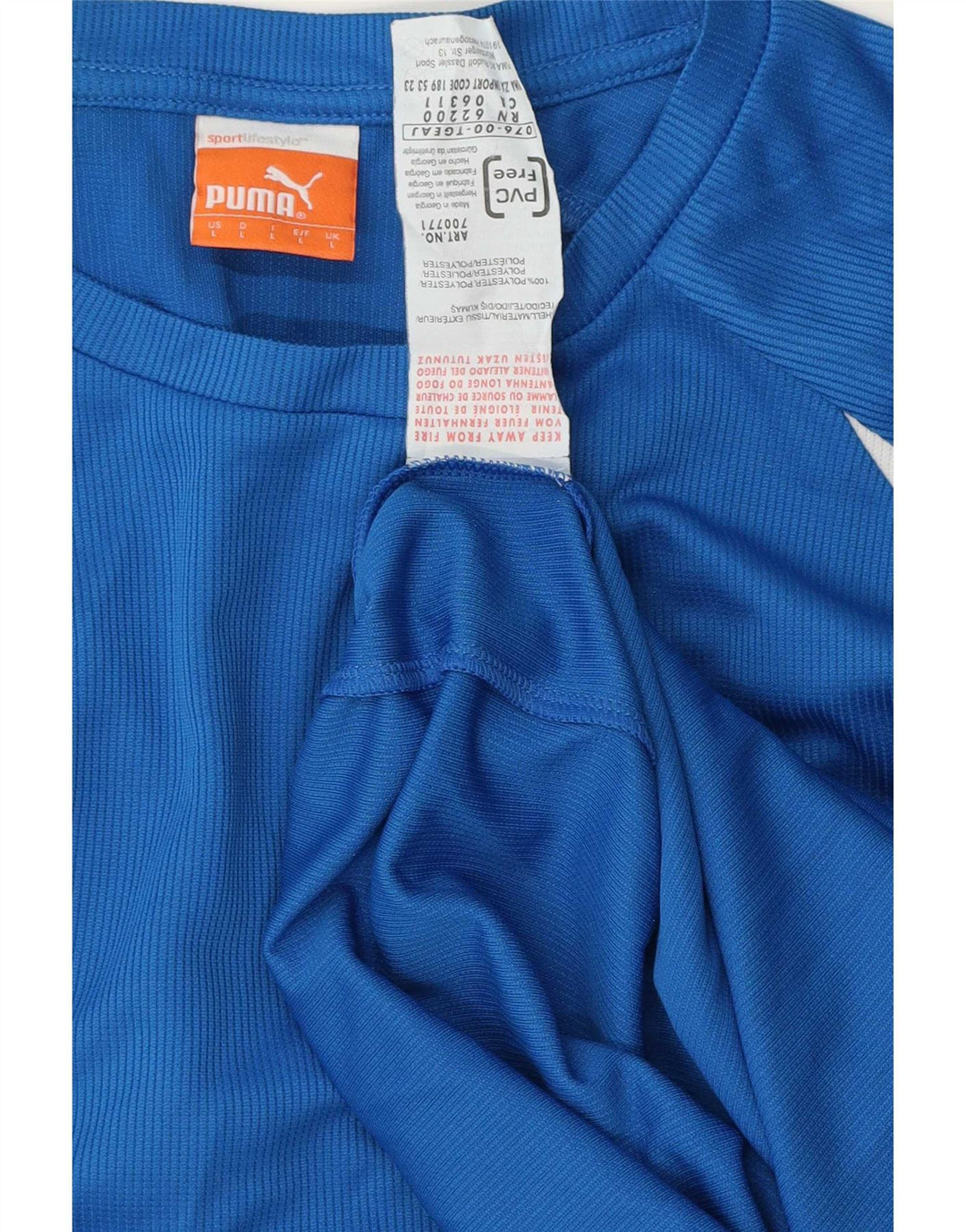 Maglia Puma da uomo a maniche lunghe in poliestere a righe grandi blu