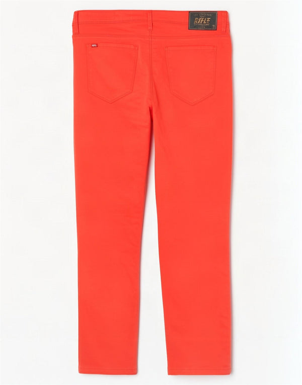 Pantaloni casual slim a vita media Crudella da donna Rifle W32 L28 in cotone rosso