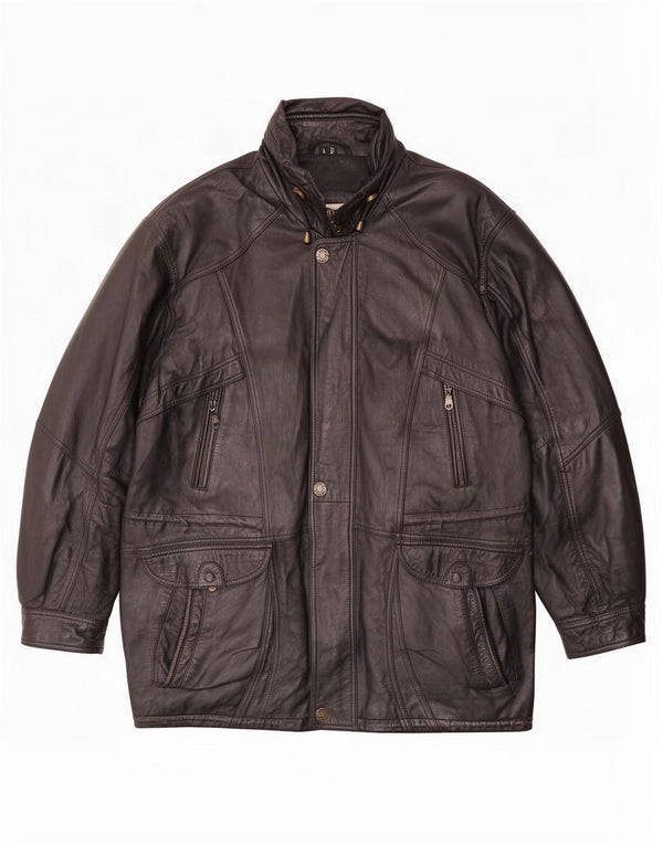 Giacca in pelle da uomo CLASSIC UK 40 grande nera