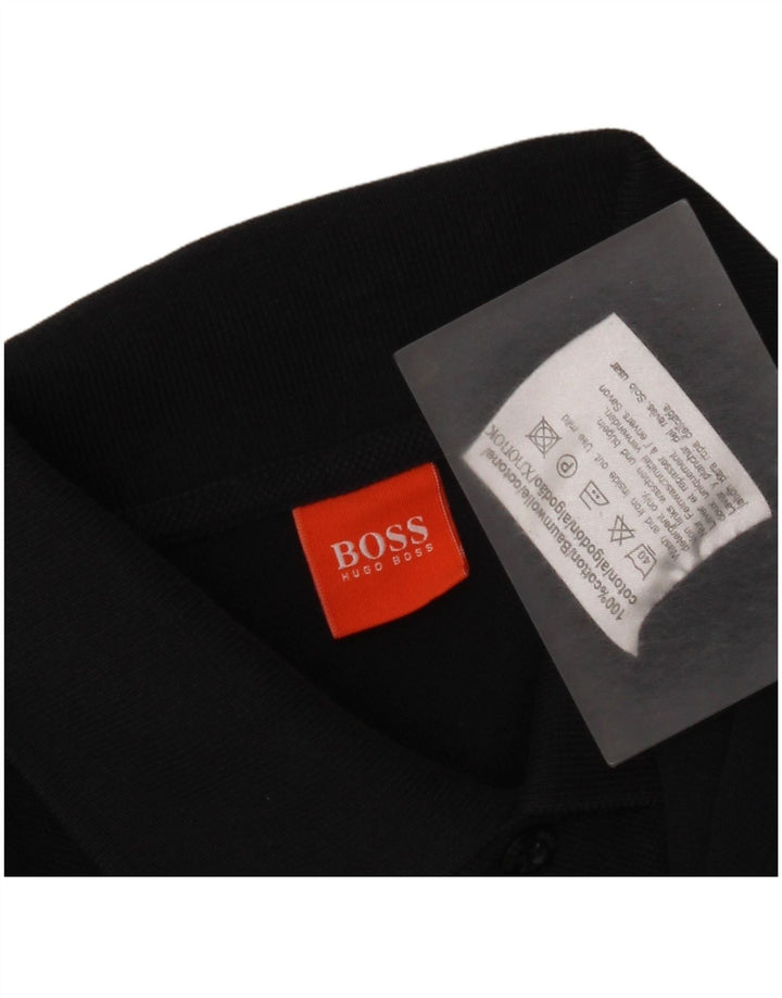 Polo da uomo Hugo Boss in cotone nero medio