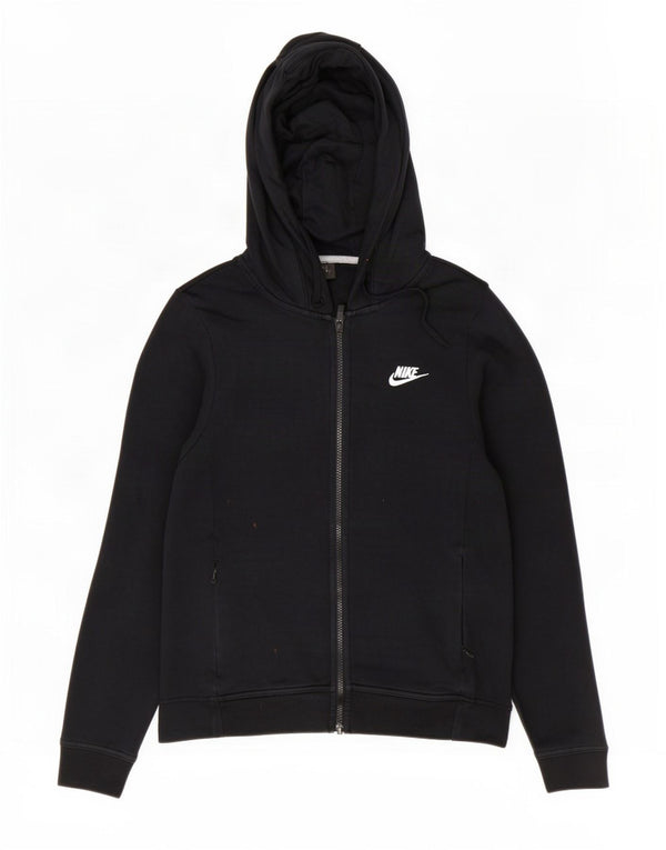 Felpa con cappuccio e zip Nike da uomo in cotone nero medio