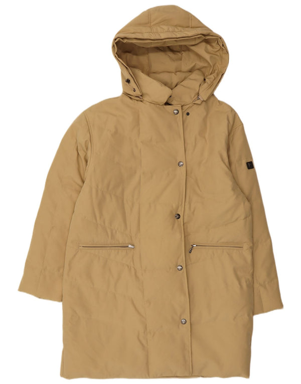 BENCH Womens Hooded Padded Coat UK 16 Large Beige Polyester