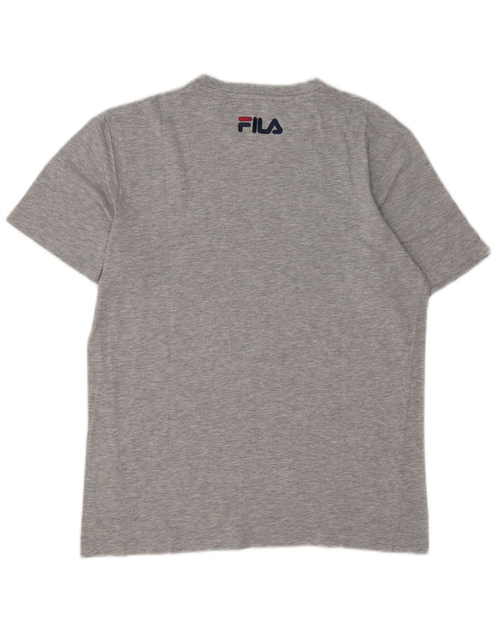 T-shirt grafica da uomo Fila Top in cotone mélange grigio medio