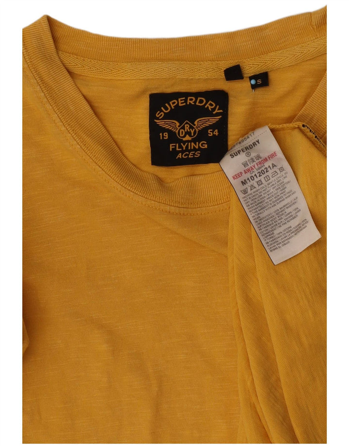 T-shirt grafica da uomo Superdry Top Small in cotone giallo