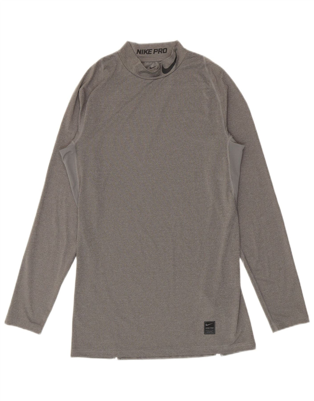 Nike - Top grafico da uomo a maniche lunghe, grande, in poliestere grigio