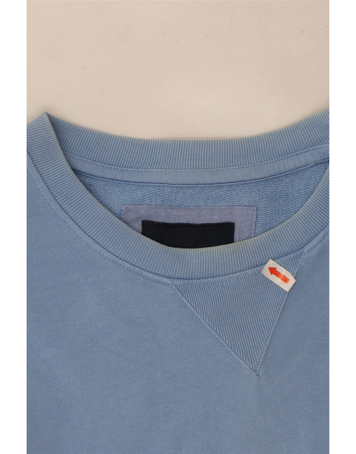 Crew Clothing Felpa da uomo Maglione grande in cotone blu