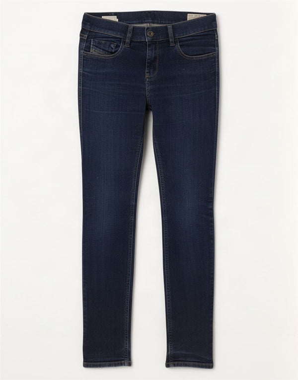 Jeans dritti super slim da donna Diesel Livy W29 L30 cotone blu navy
