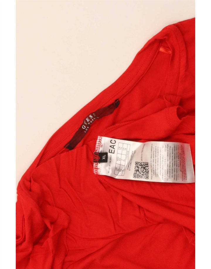 Guess T-shirt da donna Top UK 16 Large rossa in viscosa