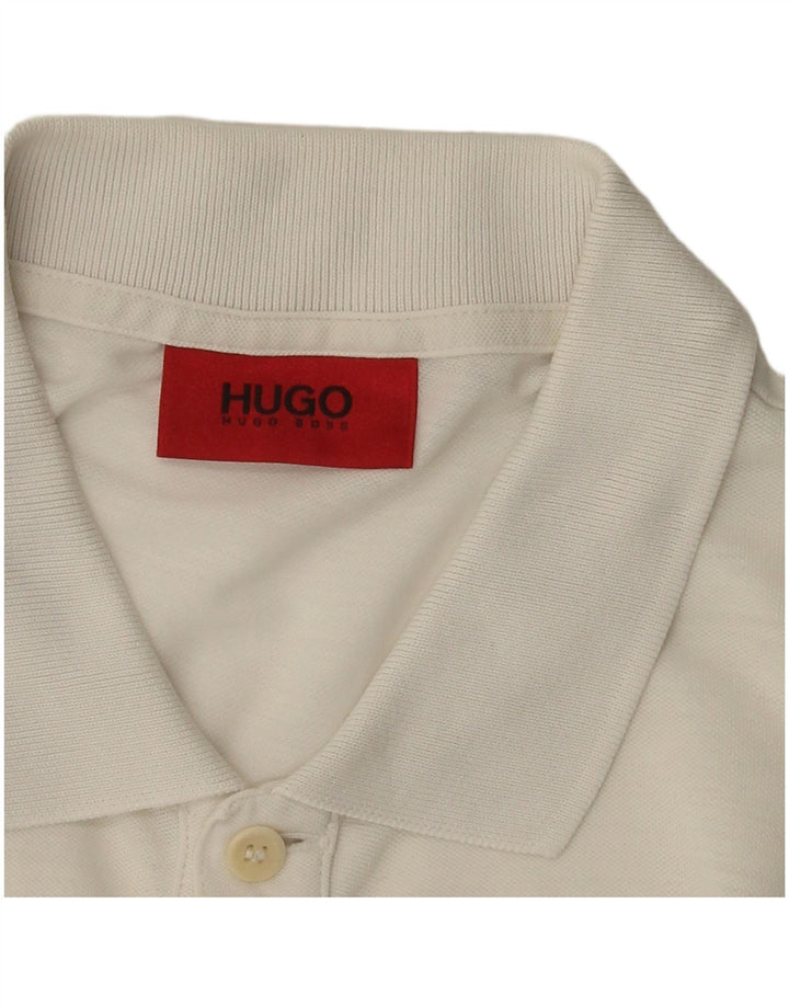 Polo da uomo Hugo Boss piccola in cotone bianco