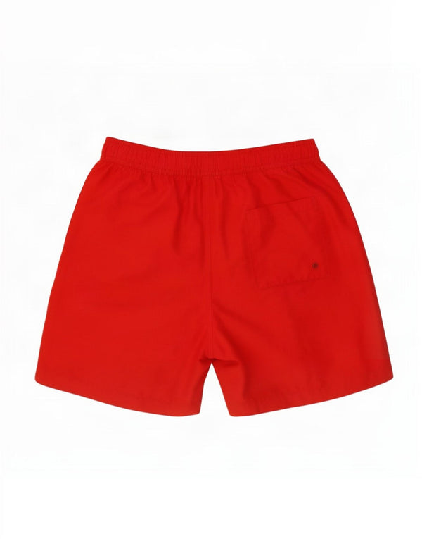 Pantaloncini da bagno grafici da uomo Calvin Klein piccoli in poliestere color block rosso