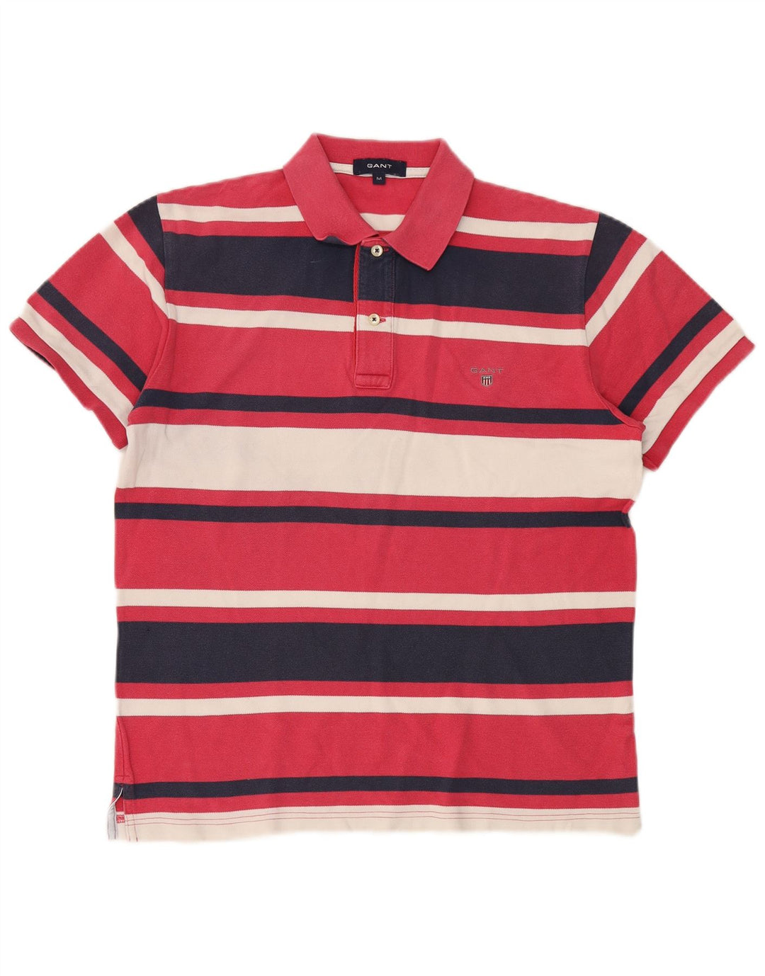 Polo da uomo Gant in cotone a righe rosa medio