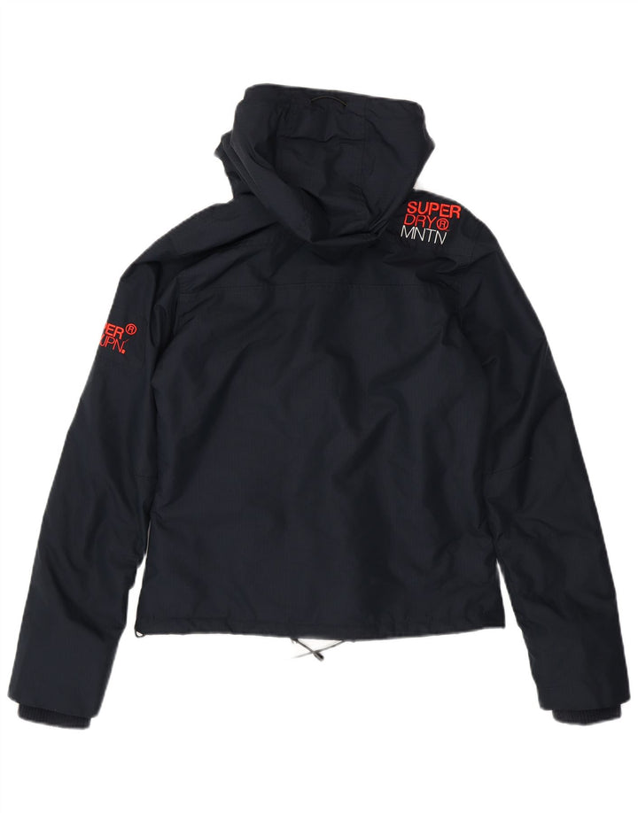 Giacca a vento con cappuccio grafica da donna SUPERDRY UK 8 Small Blu Navy