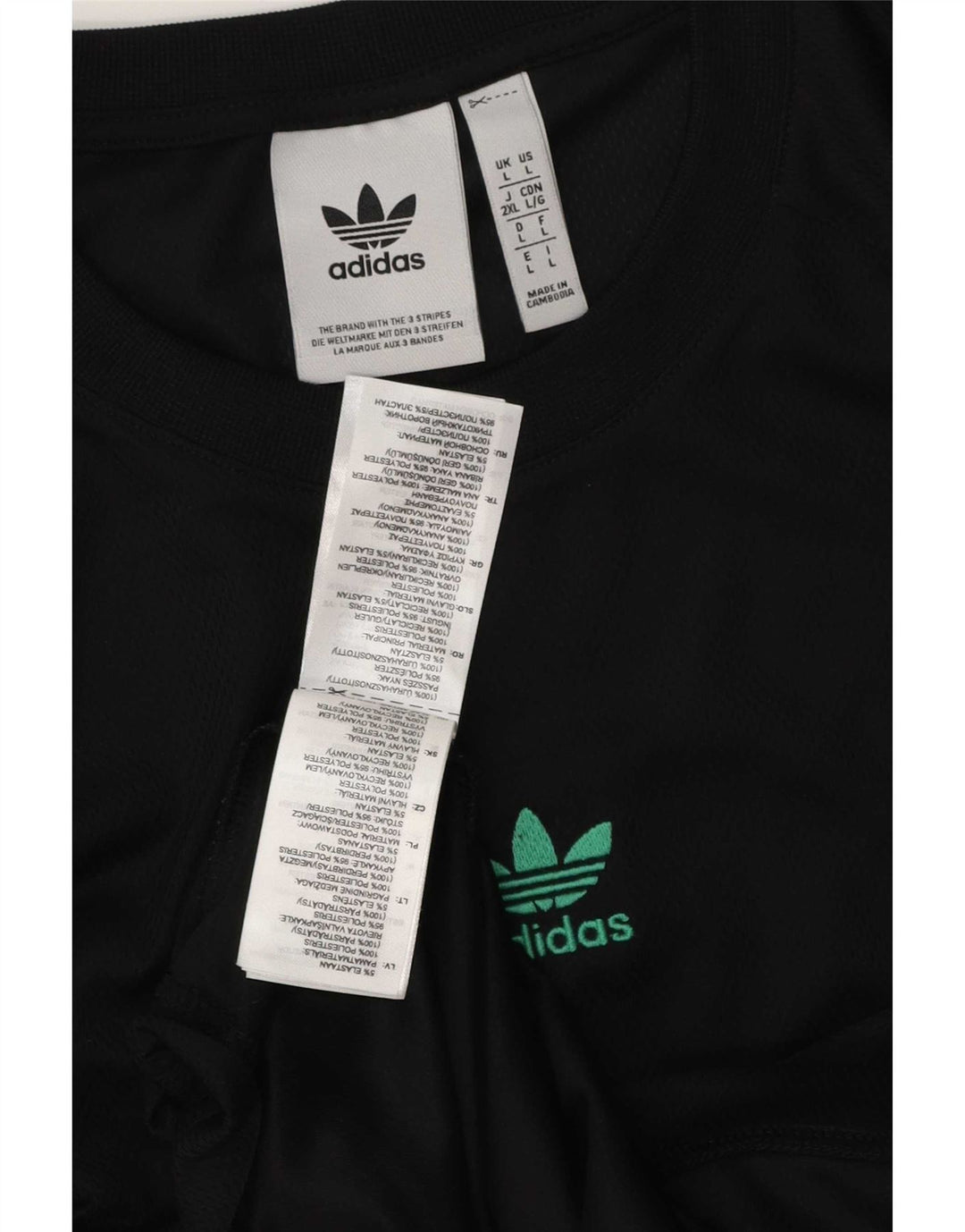 T-shirt Adidas da uomo Top Large Nero Argyle/Diamond Poliestere