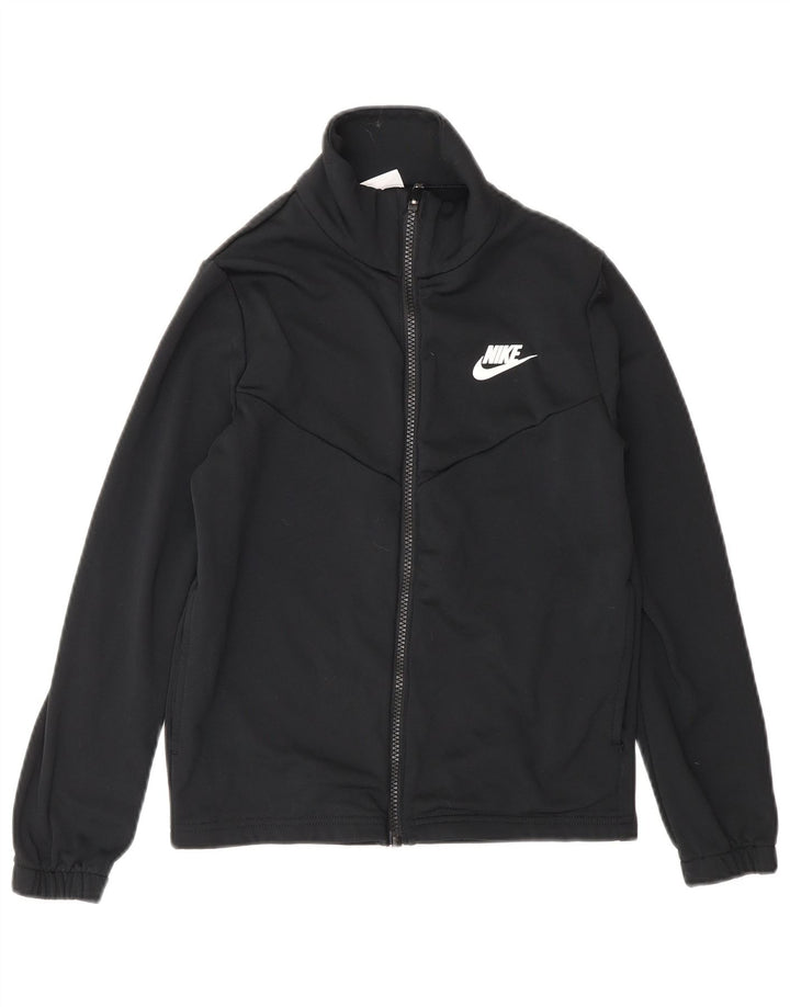 Giacca superiore della tuta grafica da ragazzo Nike 10-11 anni poliestere nero medio