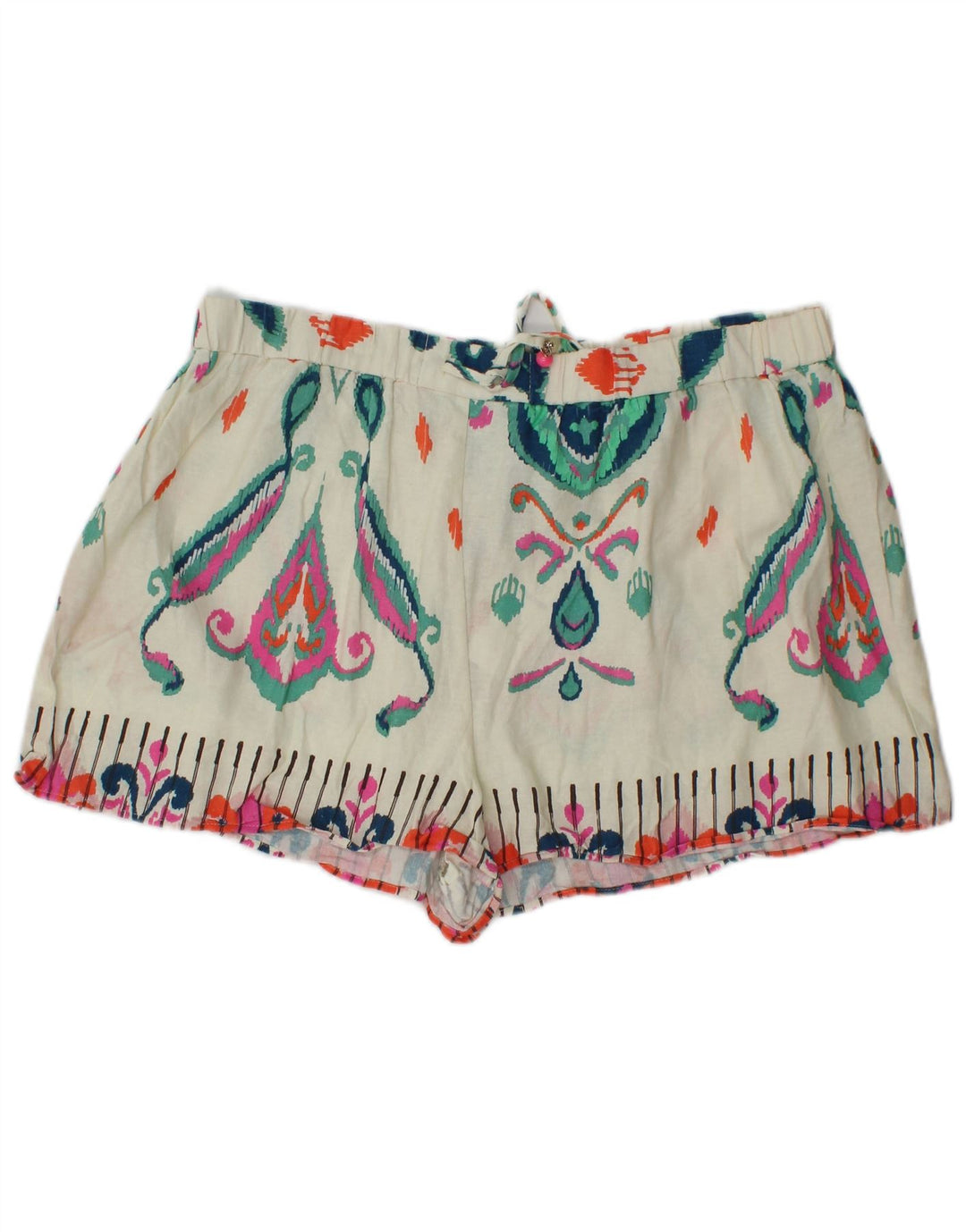 Pantaloni caldi da donna Zara 2XL W38 lino Ikat bianco