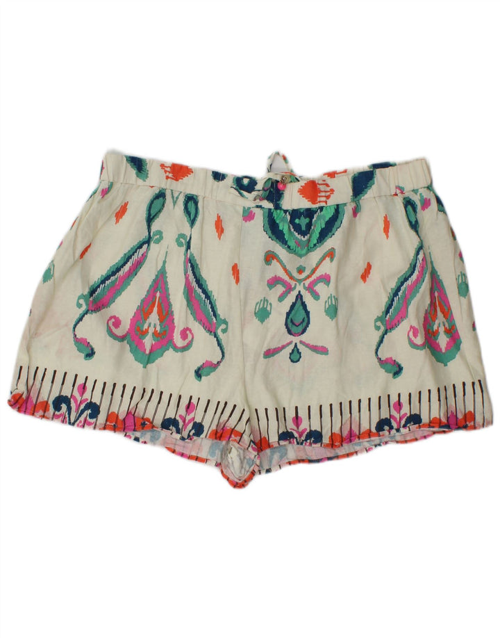Pantaloni caldi da donna Zara 2XL W38 lino Ikat bianco