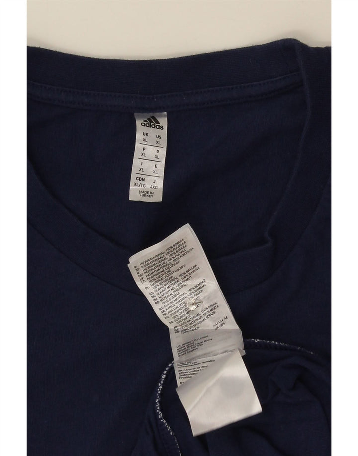 T-shirt da uomo Adidas Top XL blu navy in cotone