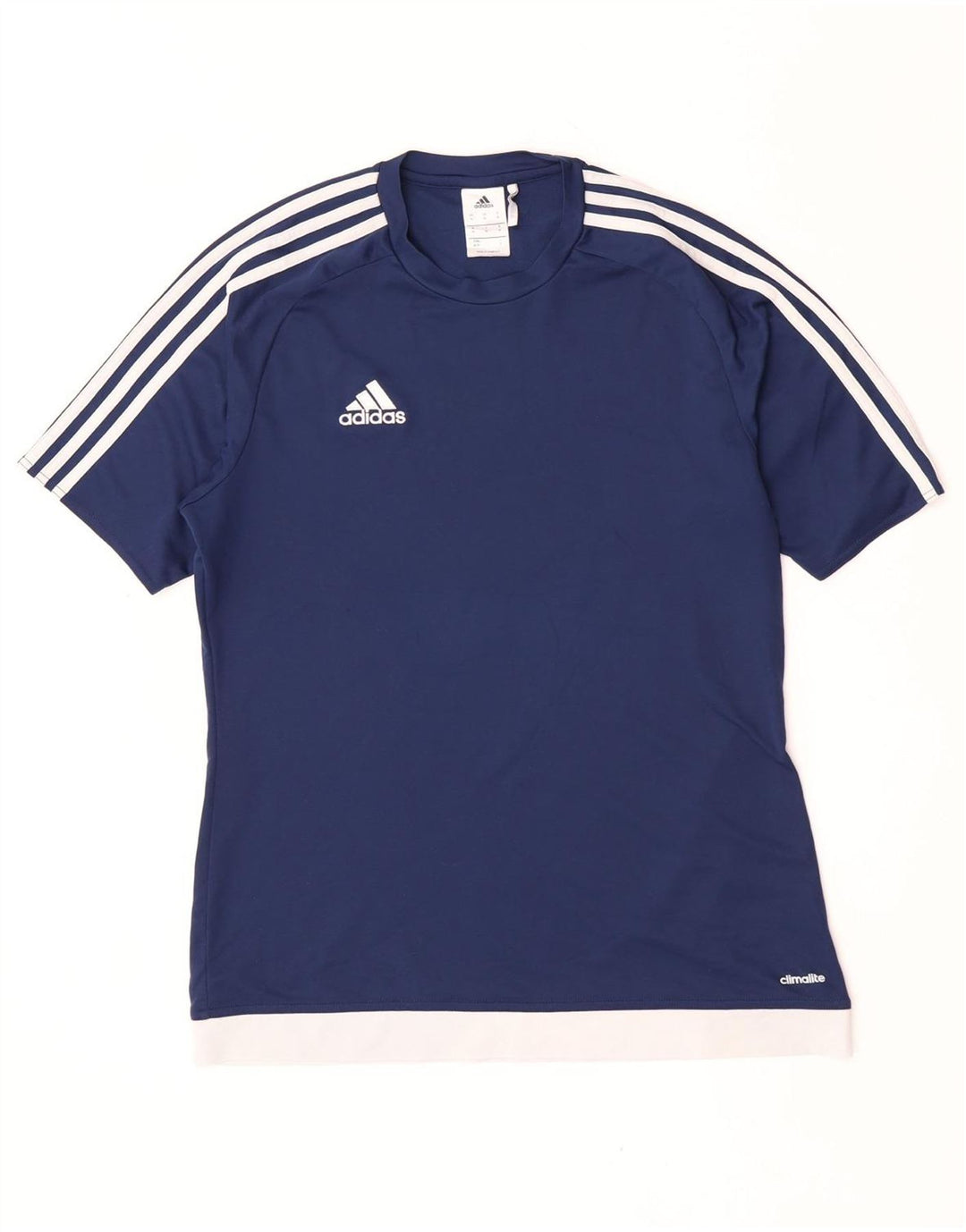 T-shirt Adidas Climalite da uomo Top medio in poliestere color block blu navy