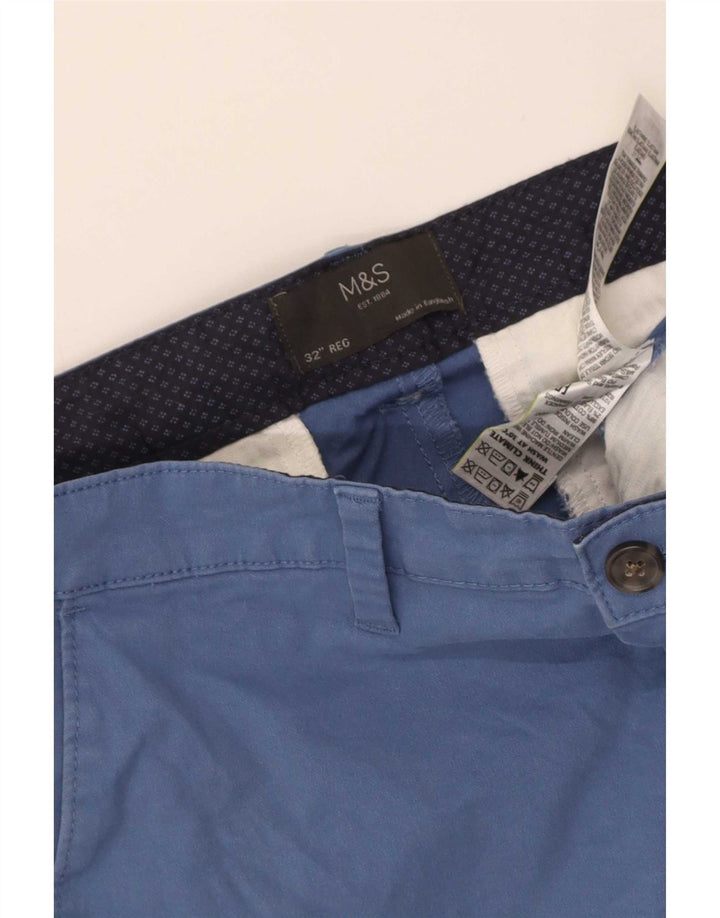 Pantaloncini chino da uomo Marks & Spencer W32 cotone blu medio