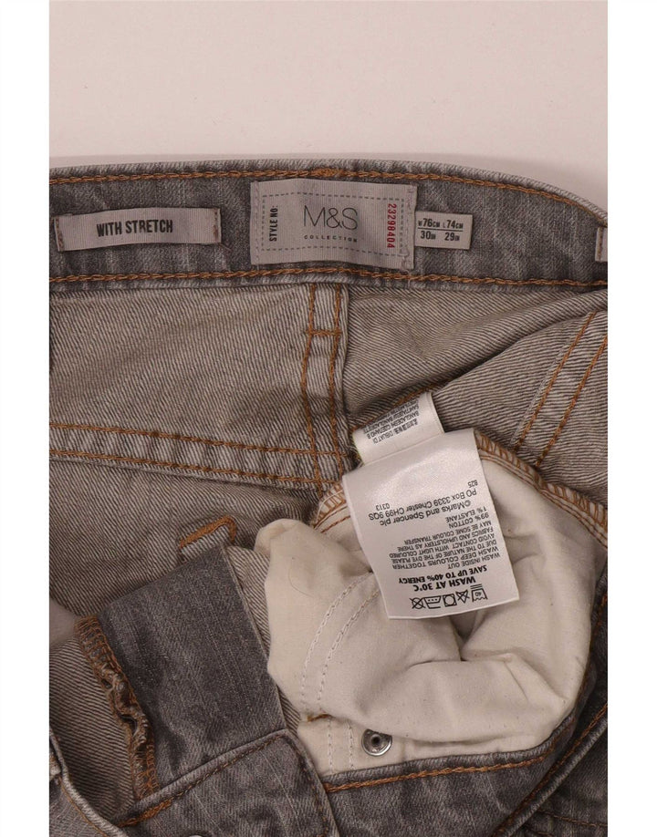 Jeans dritti da donna Marks & Spencer W30 L29 cotone grigio